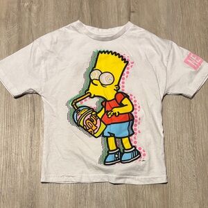 Simpson Kids White Cartoon Graphic Tee